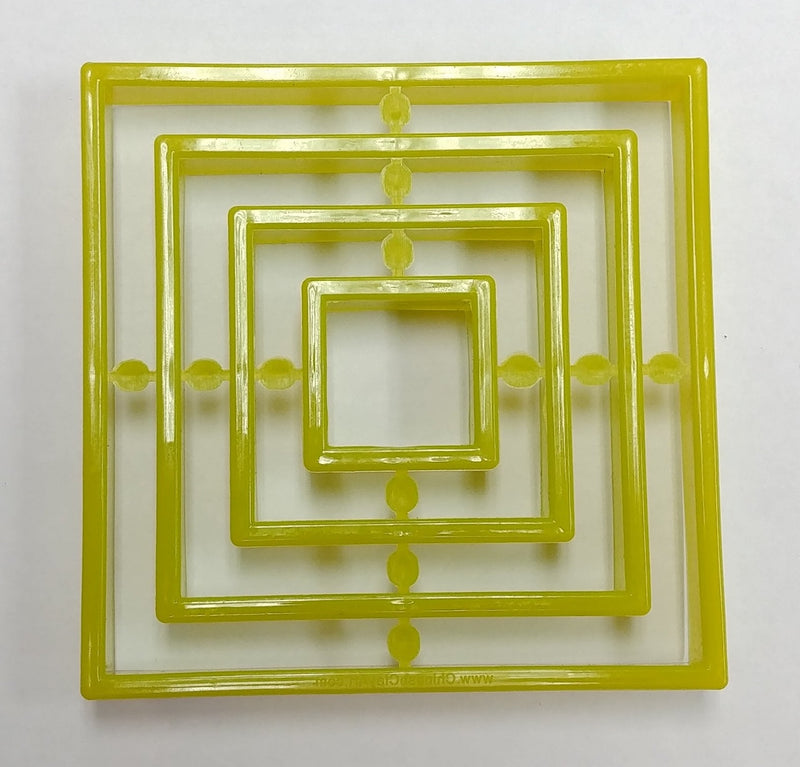 CC Shape Cutter Green Sq 4pc