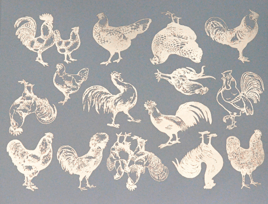 Decal Chickens ANCH-Mica White