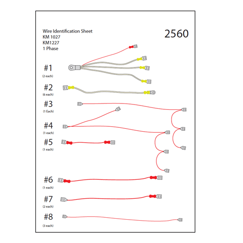 KM 1x27 1PH Primary Harness Wire Set #2560