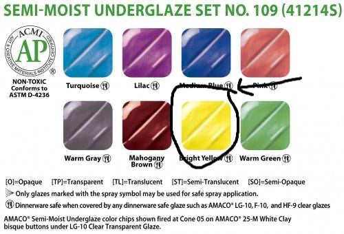 Semi Moist Underglaze Refill Bright Yellow