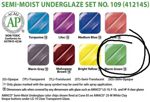 Semi Moist Underglaze Refill Warm Green