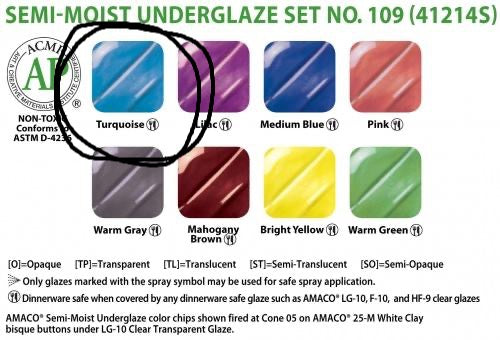 Semi Moist Underglaze Refill Turquoise
