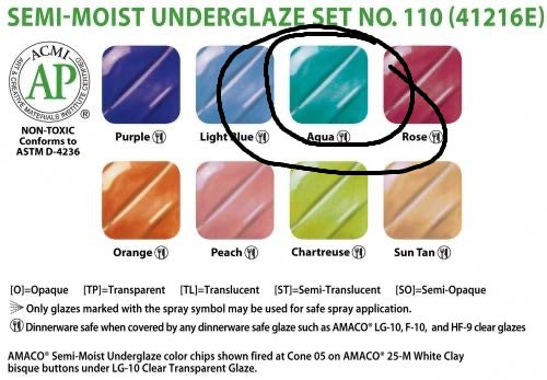 Semi Moist Underglaze Refill Aqua