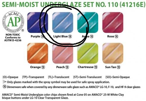 Semi Moist Underglaze Refill Light Blue
