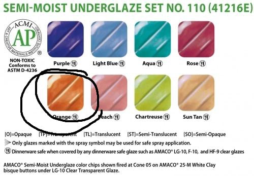 Semi Moist Underglaze Refill Orange