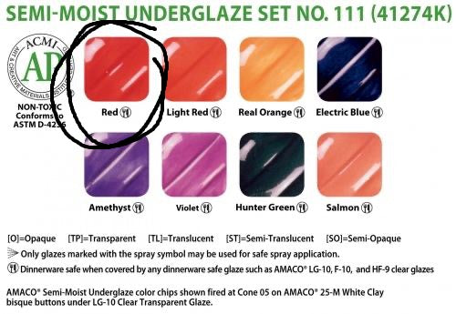 Semi Moist Underglaze Refill Red