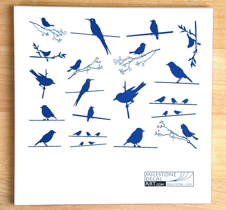Decal Birds on Wire ANBW-Black